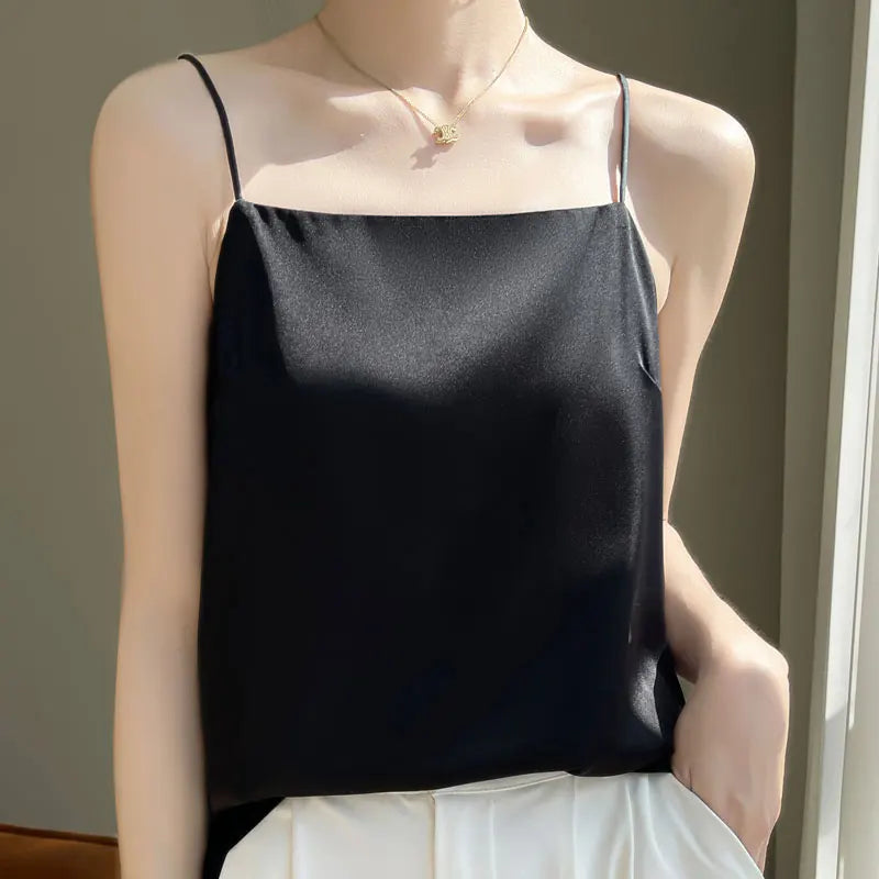 Korean Satin Sleeveless Tank Top