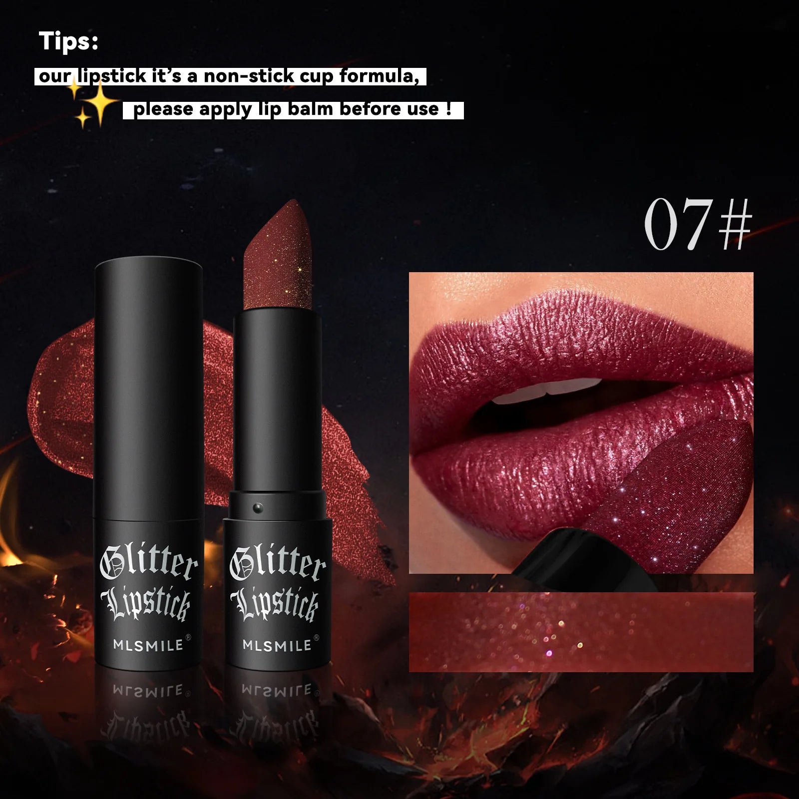 7 Colors Glitter Metallic Lipstick Set