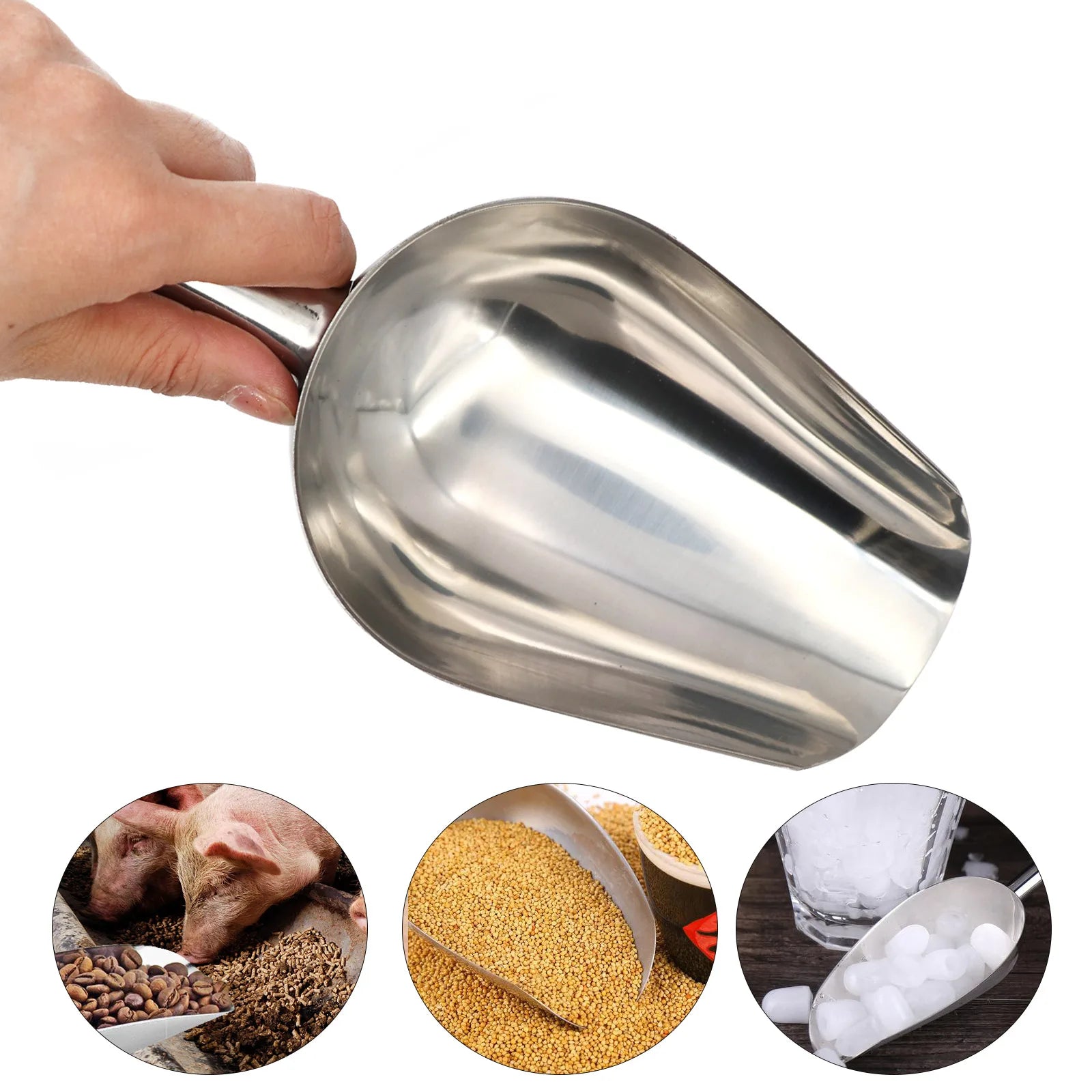 Stainless Steel Pet Food Shovel Large Capacity Dog Scoop