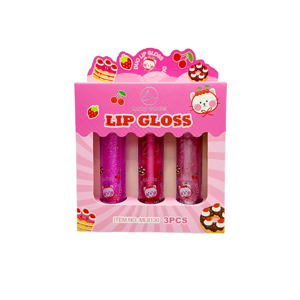 3-Piece Shiny Waterproof Lip Gloss Set