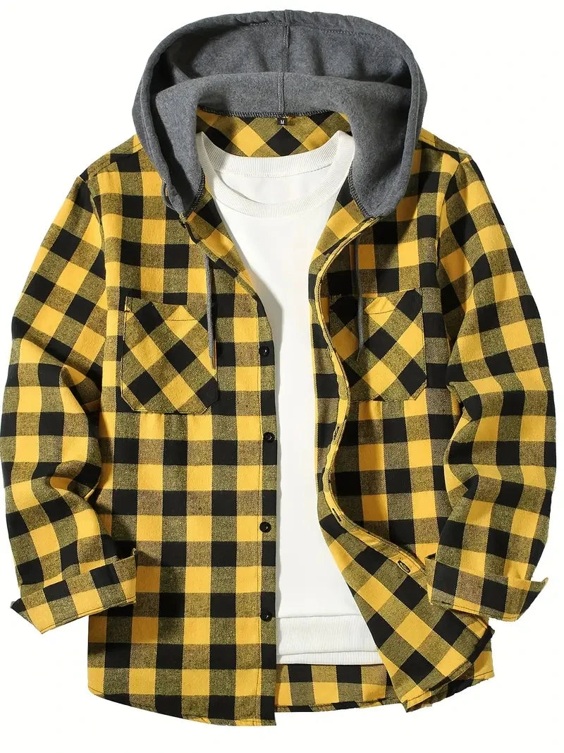 Hooded Plaid Shirt