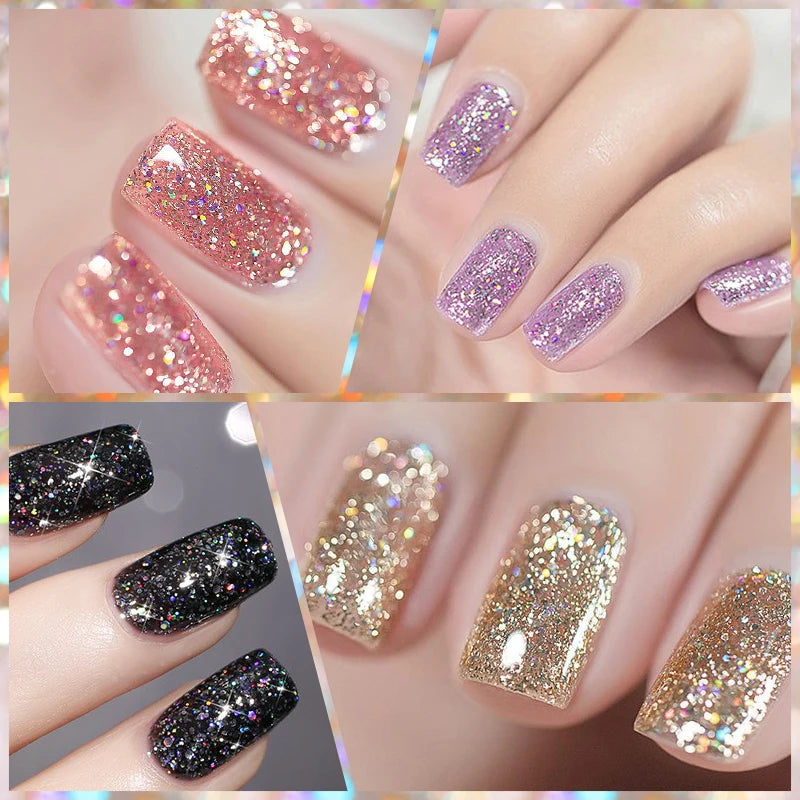Champagne Gold Reflective Glitter UV Gel Polish
