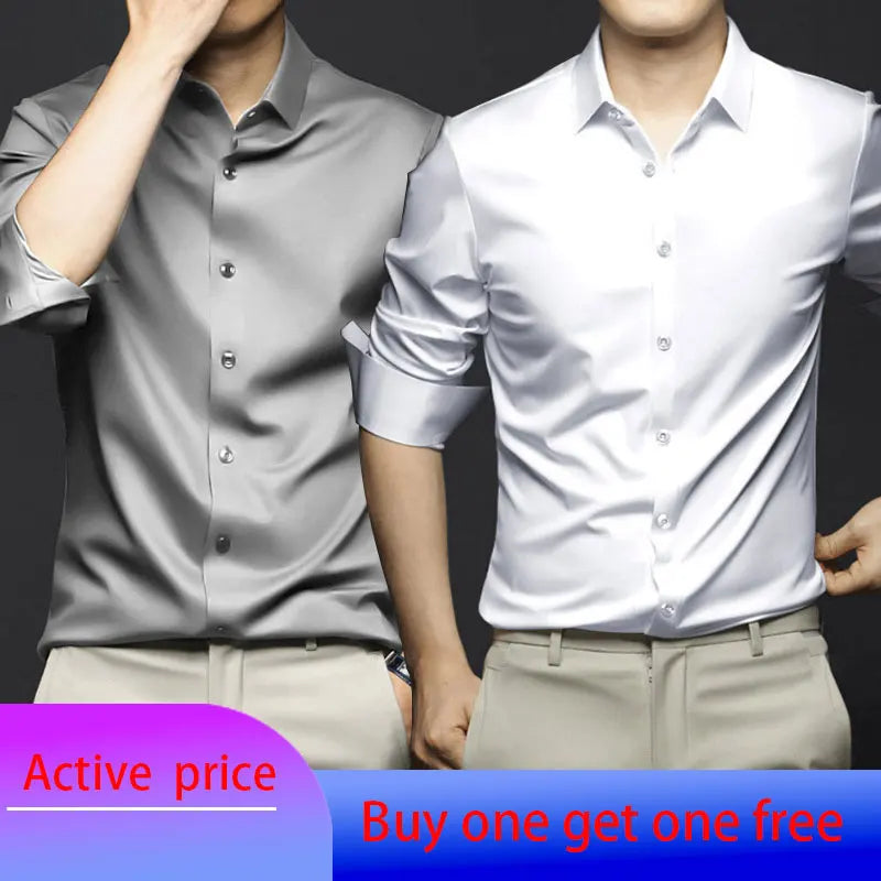 Wrinkle-Proof Business Casual Long-Sleeved Shirt