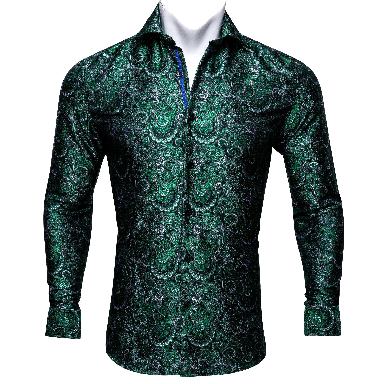 Luxury Green Silk Men’s Shirt