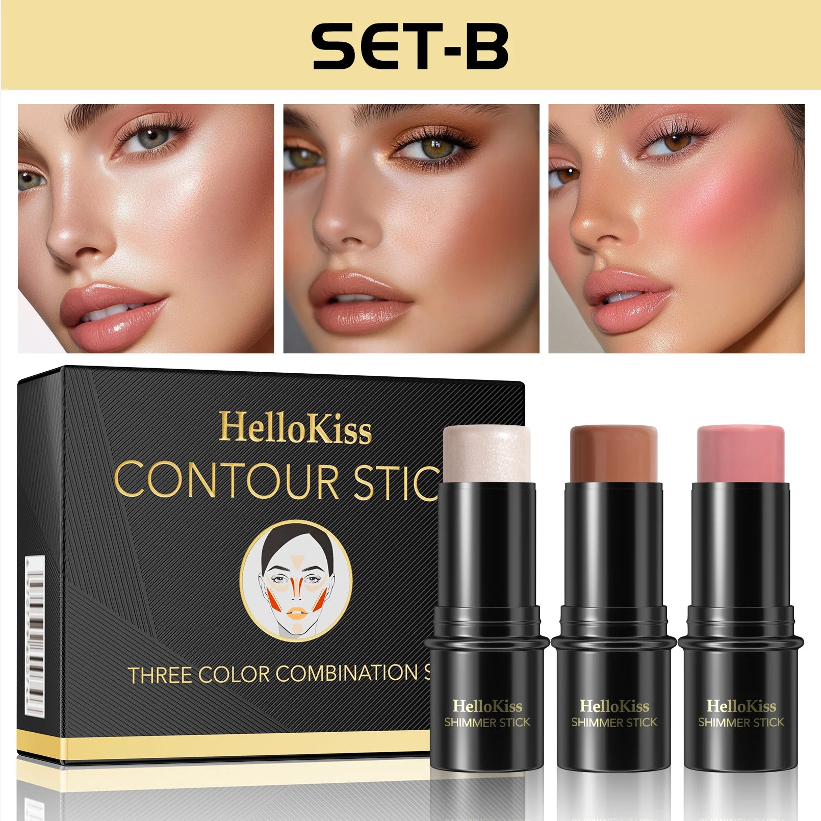 4-in-1 Cream Contour and Highlight Makeup Sticks