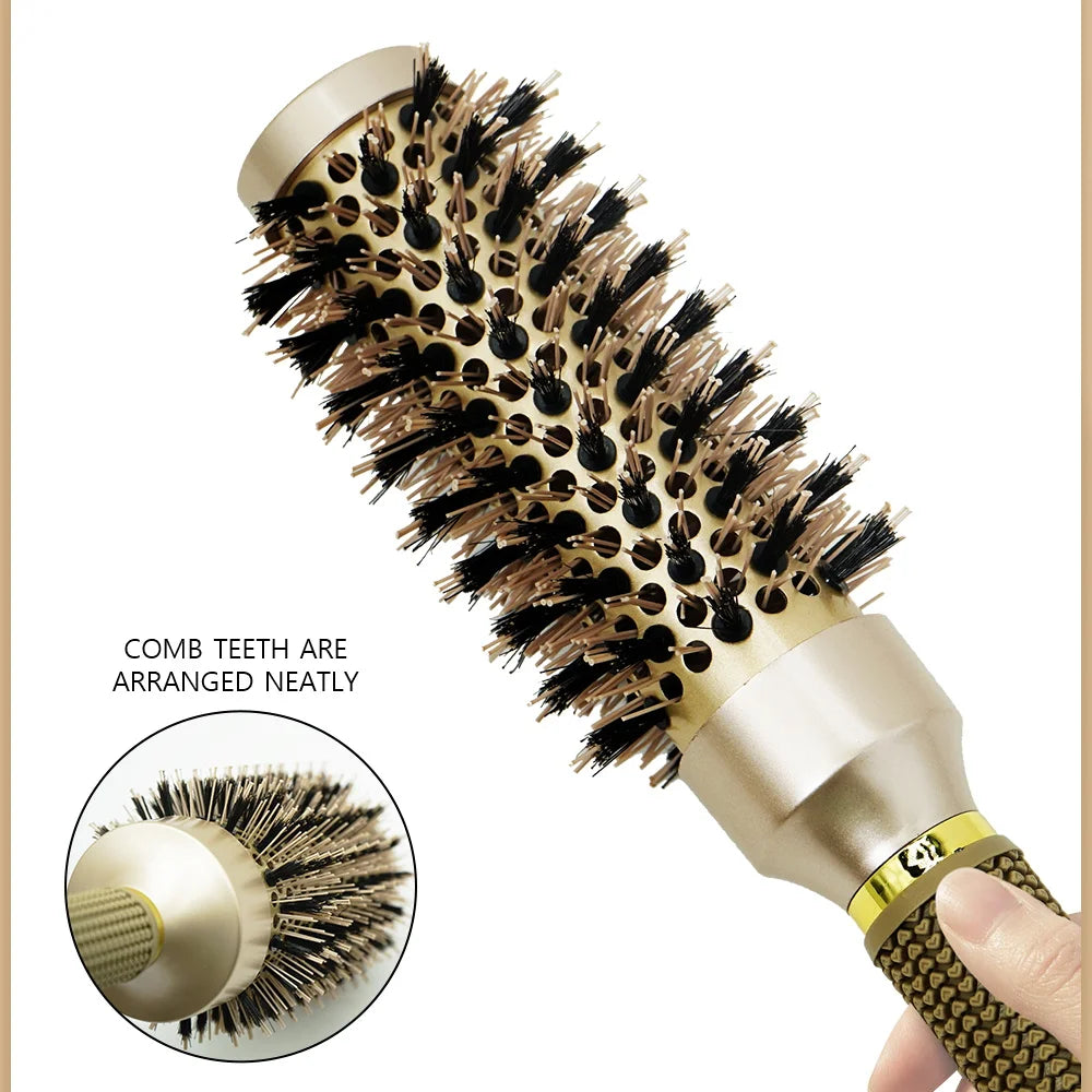 Aluminum Round Barrel Curling Brush Adds Volume