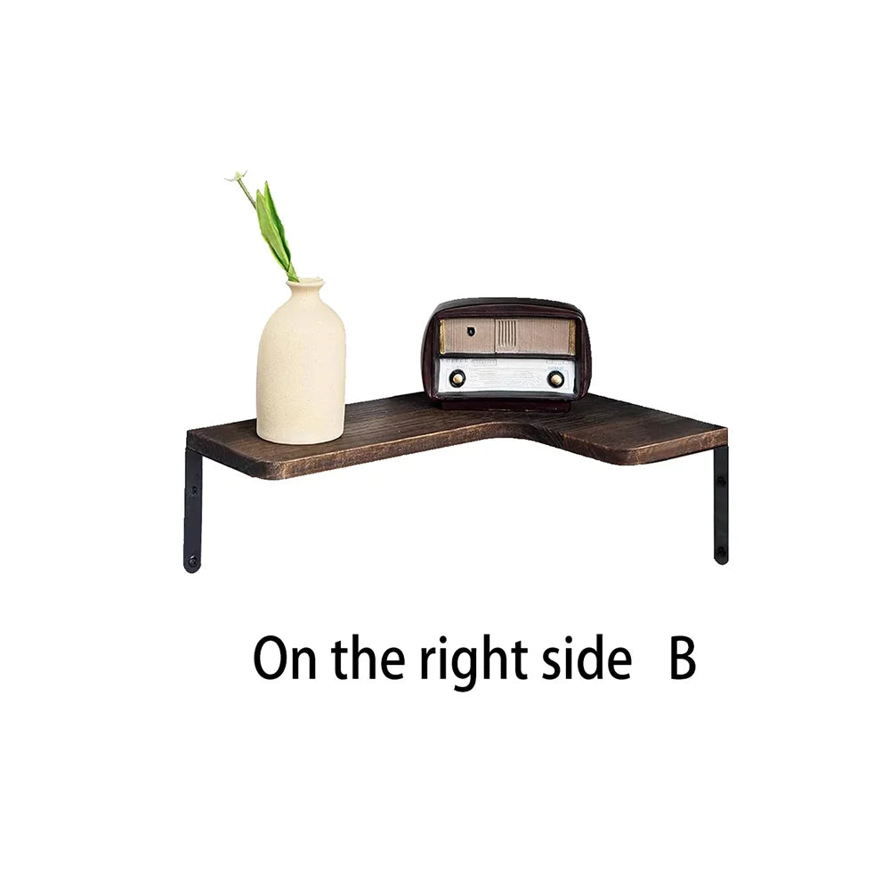 Rustic Wooden Corner Shelf