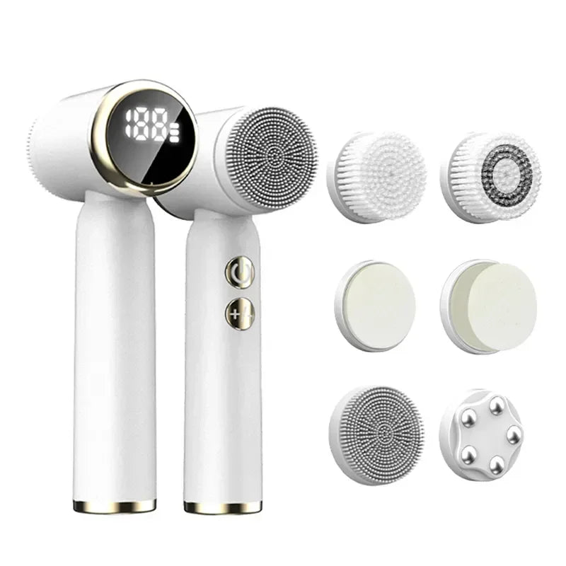 6-in-1 Sonic Waterproof Facial Cleansing Brush