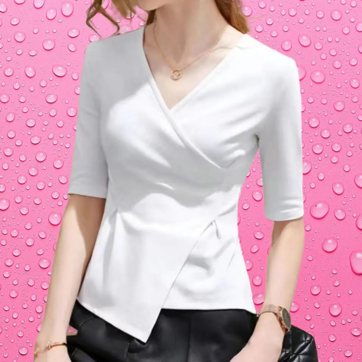 Plus Size V-Neck Summer Blouse