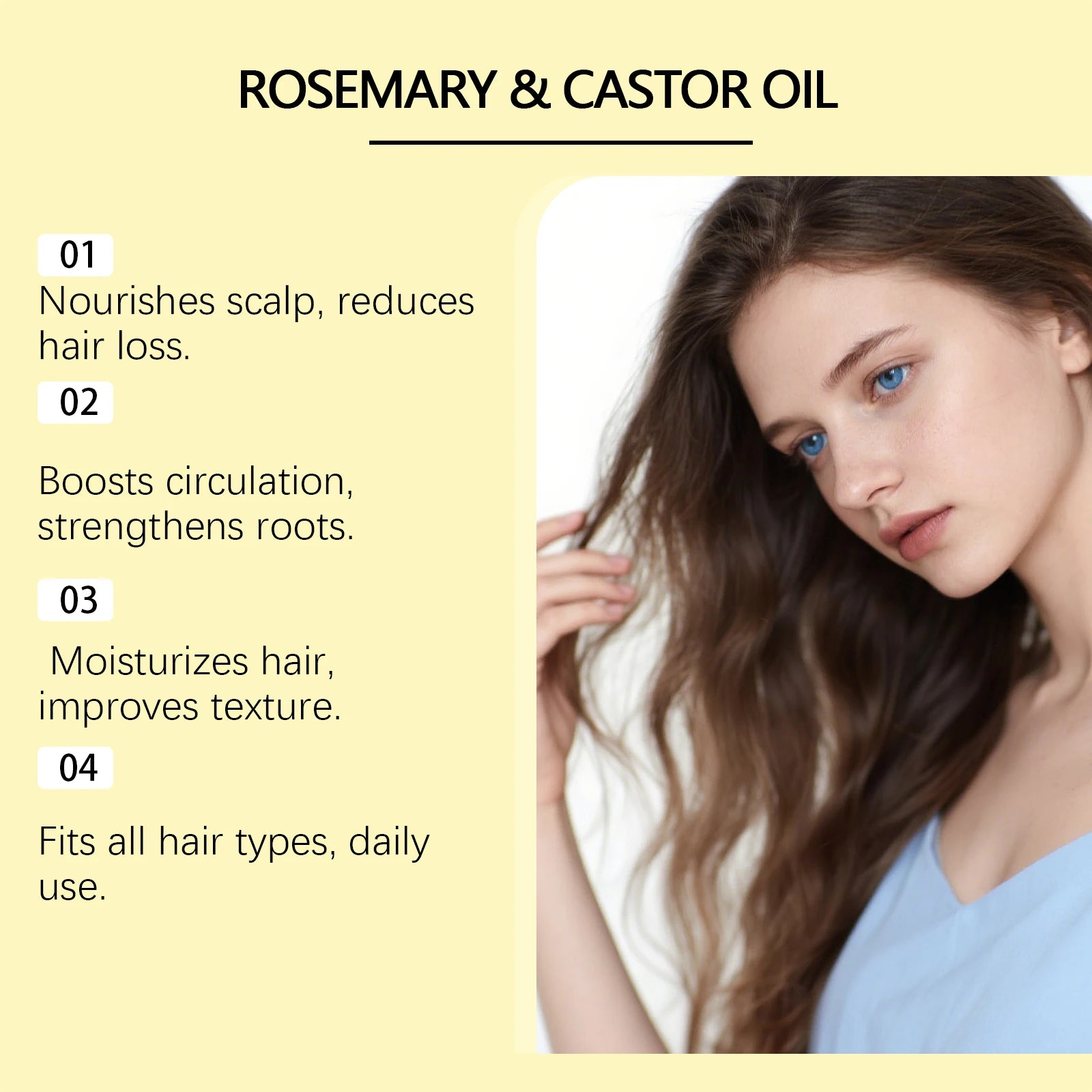 Natural Rosemary Castor Hair Oil