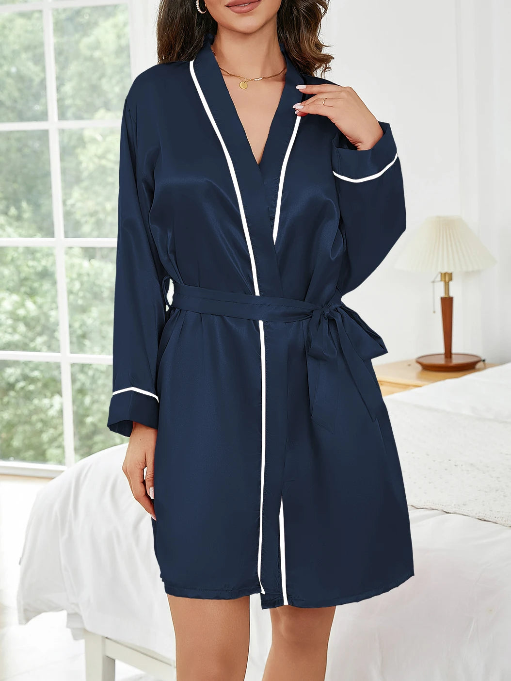 Pure Color Short Summer Robe