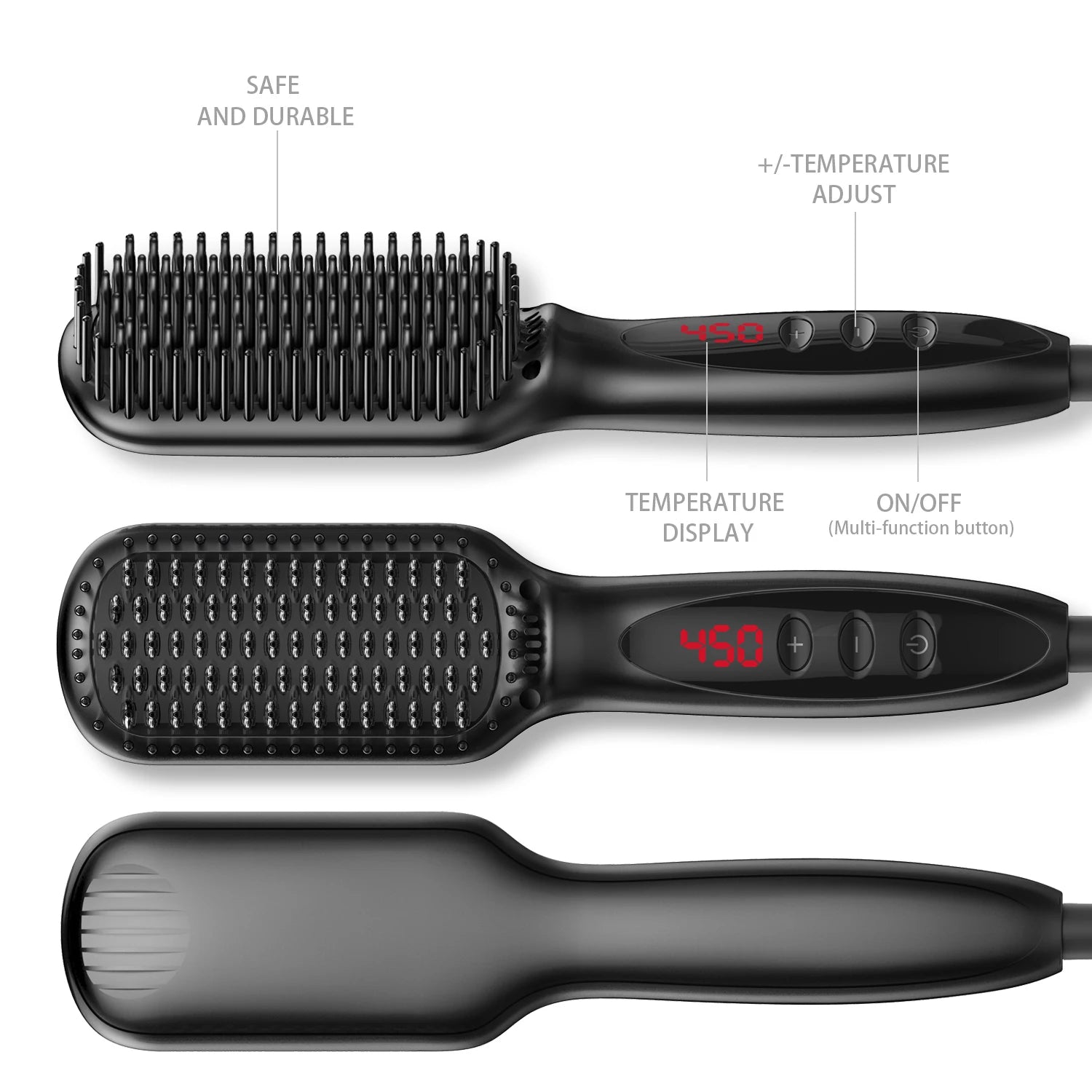 Electric Hot Comb Multifunctional Straightening Brush
