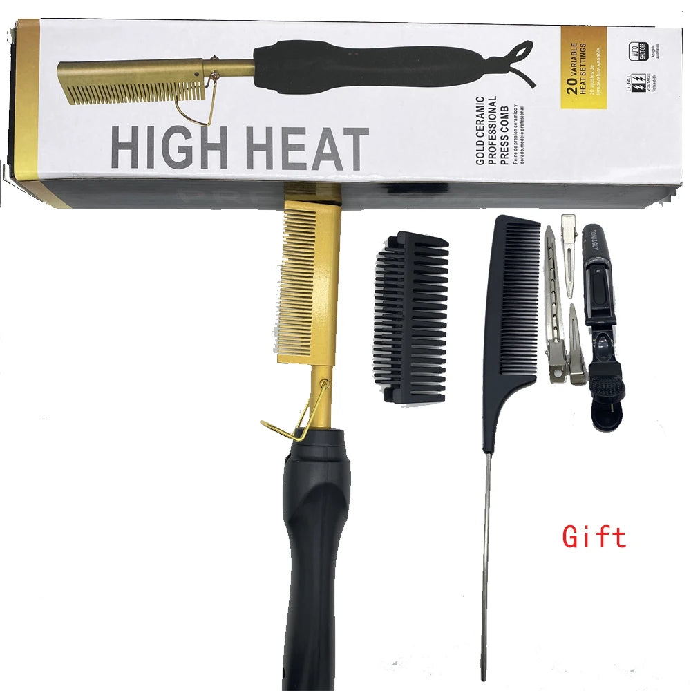 Electric Hot Comb Hair Straightener Brush