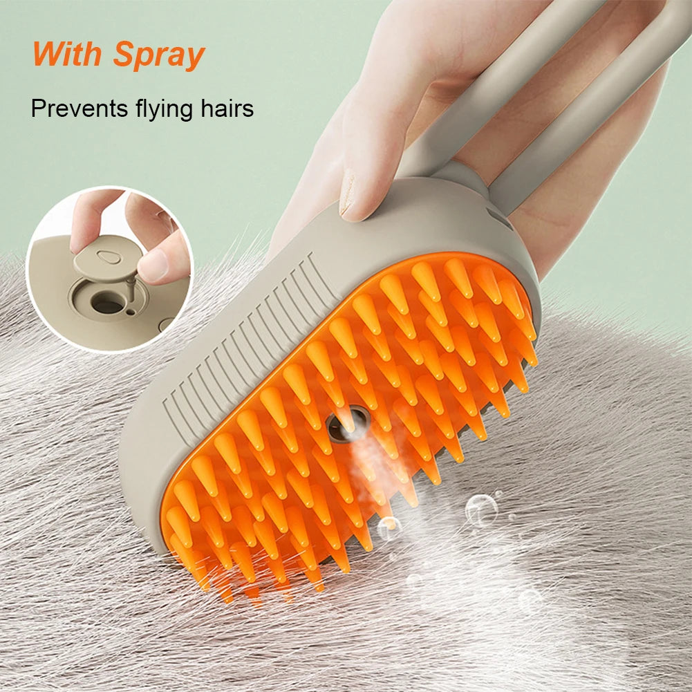 USB Rechargeable Pet Grooming Comb with Electric Water Spray