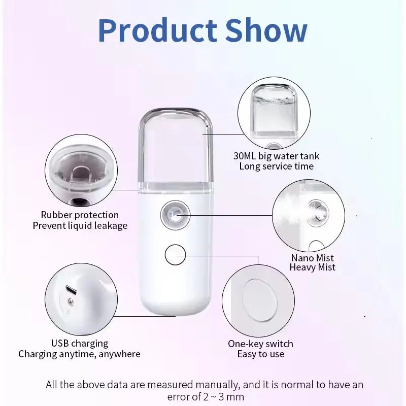 Portable Rechargeable Facial Steamer