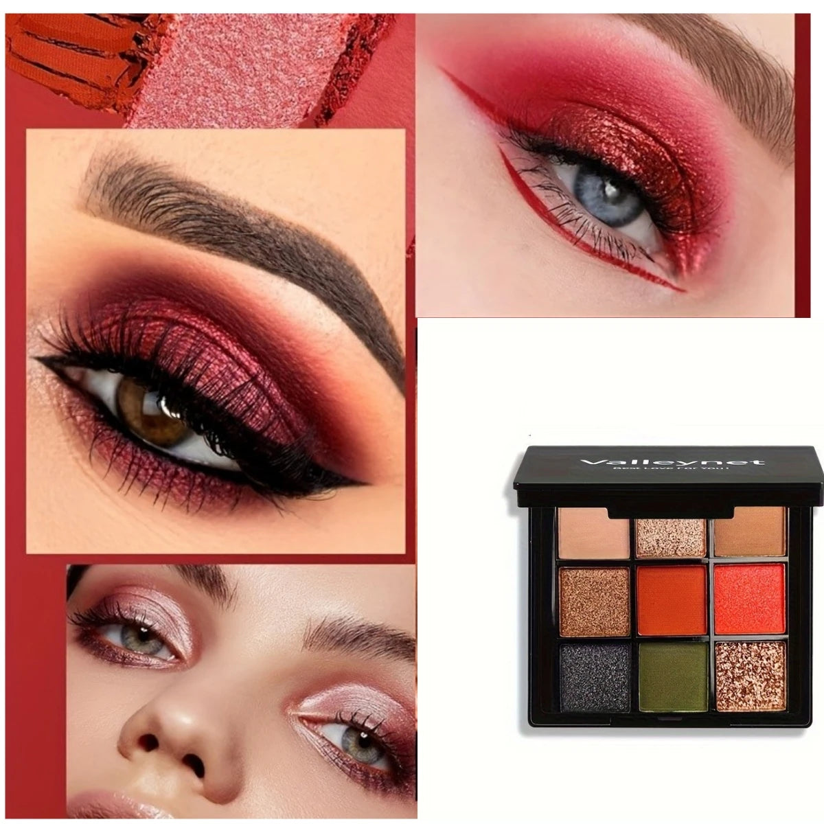 Red Wine-Inspired 9-Color Eyeshadow Palette