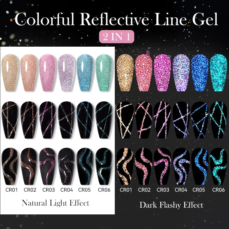 6-Piece Reflective Glitter Gel Polish Set