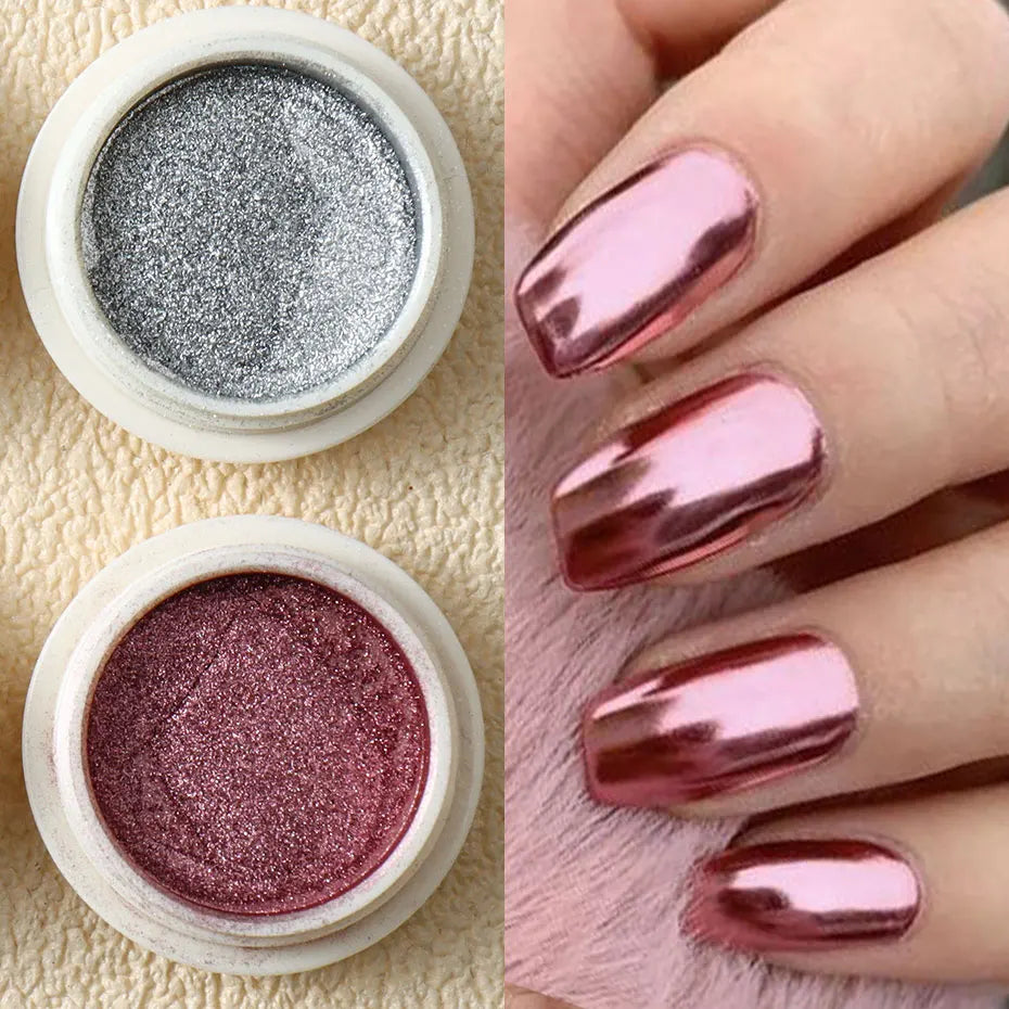 6-Color Metallic Mirror Chrome Glitter Powder
