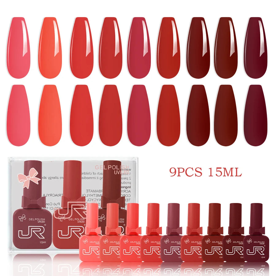 JR 9-Piece Gel Nail Polish Set