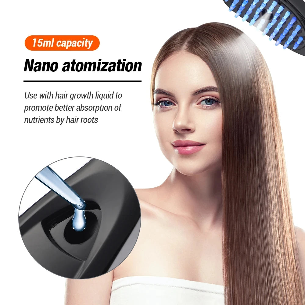 Electric LED Hair Growth Spray Comb