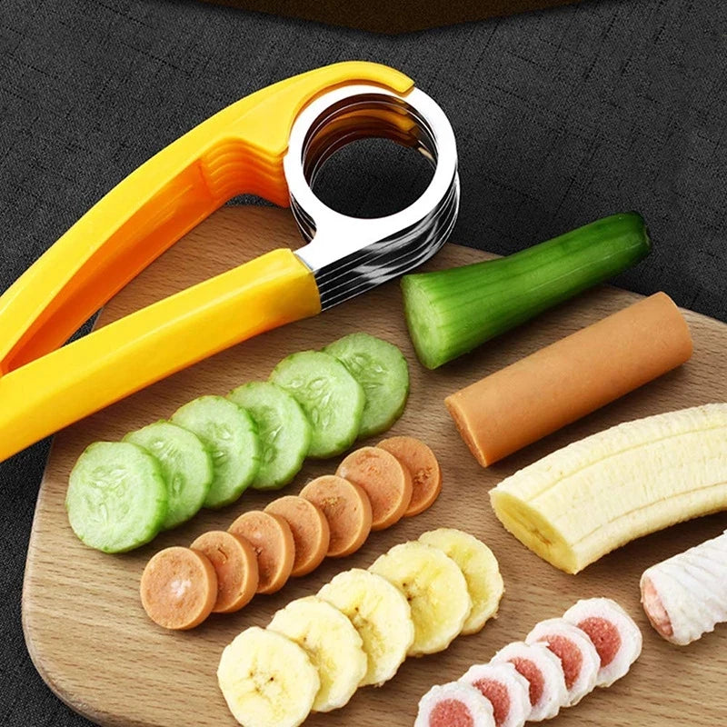 Banana Slicer Fruit Vegetable Sausage Cutter Kitchen Tool
