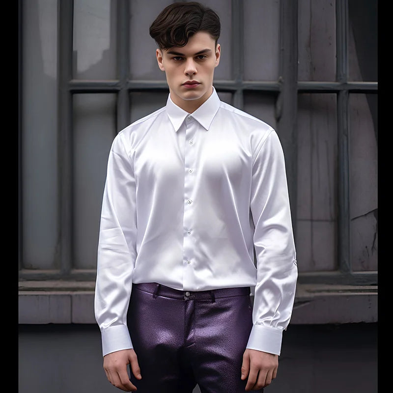 Satin Tuxedo Dress Shirt