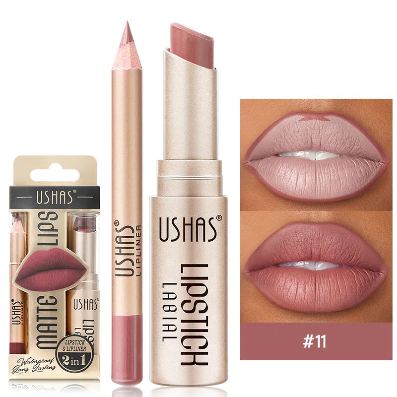 12-Color Matte Lipstick and Lip Liner Set