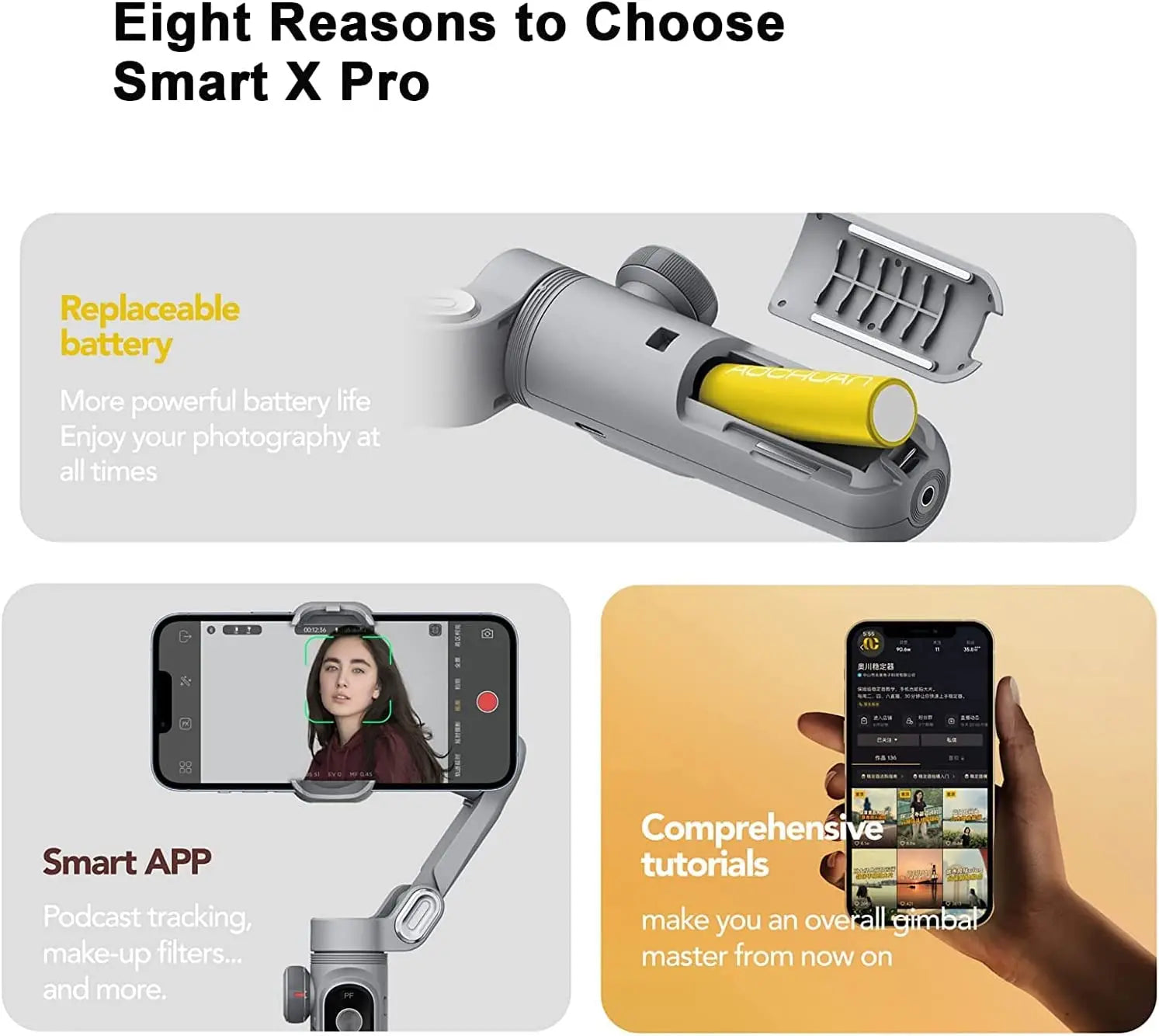 Professional 3-Axis Smartphone Gimbal Stabilizer