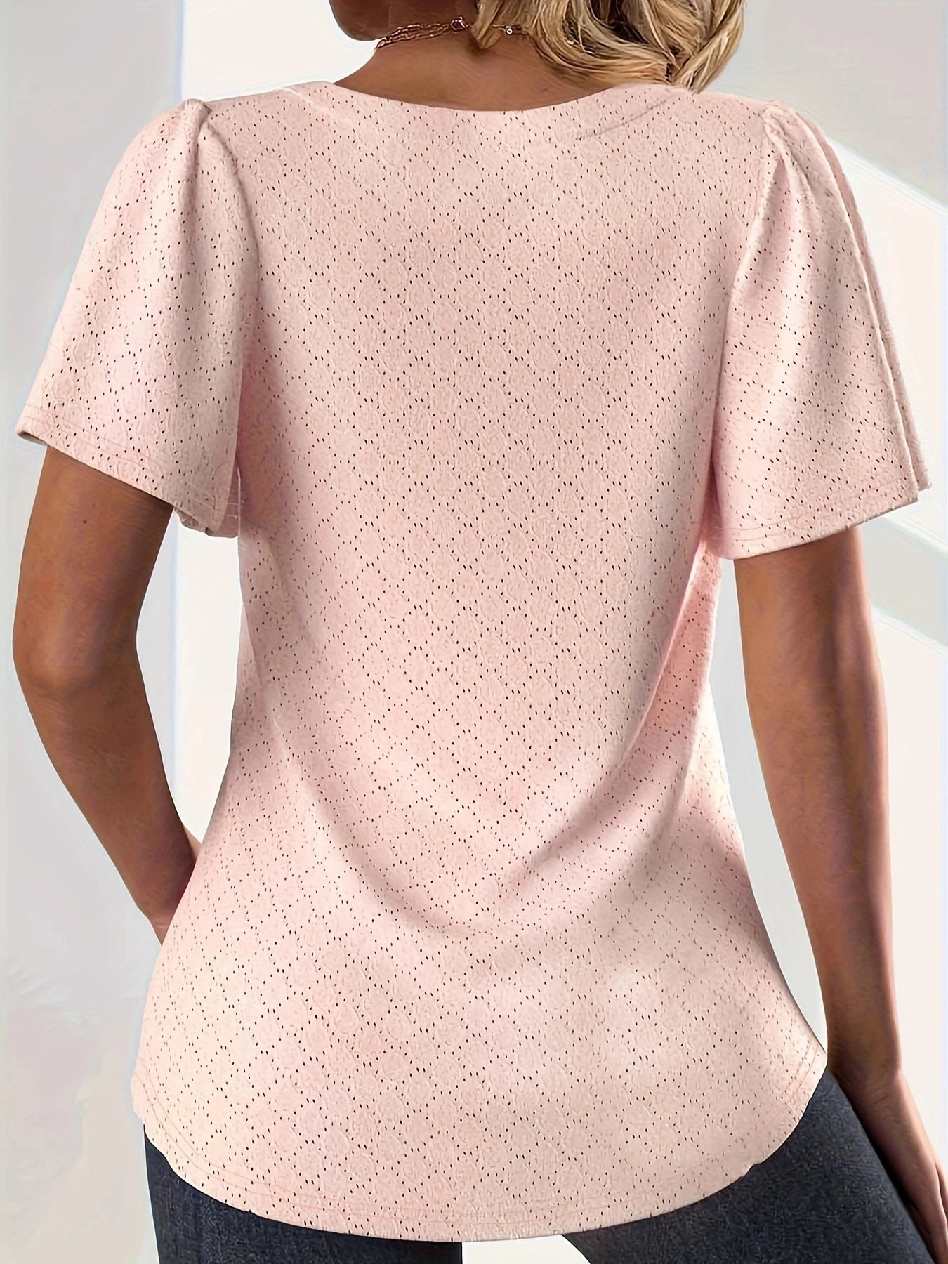 Plus Size Elegant Hollow Ruffle Sleeve Tops