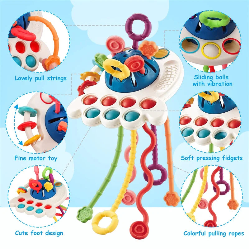 Montessori Silicone Baby Rattle Teether