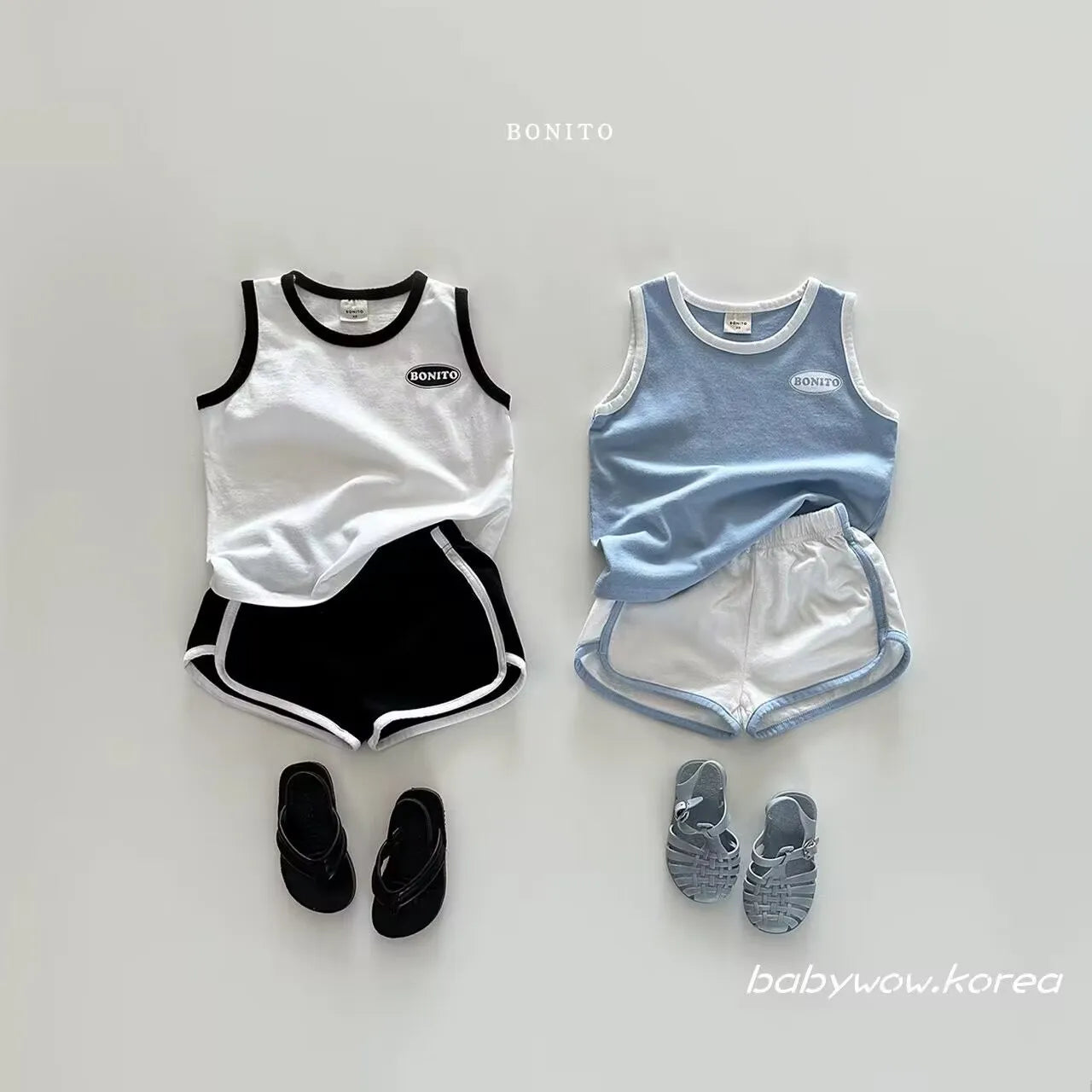 2025 Summer Baby Cotton Sports Vest Shorts Two-Piece Set
