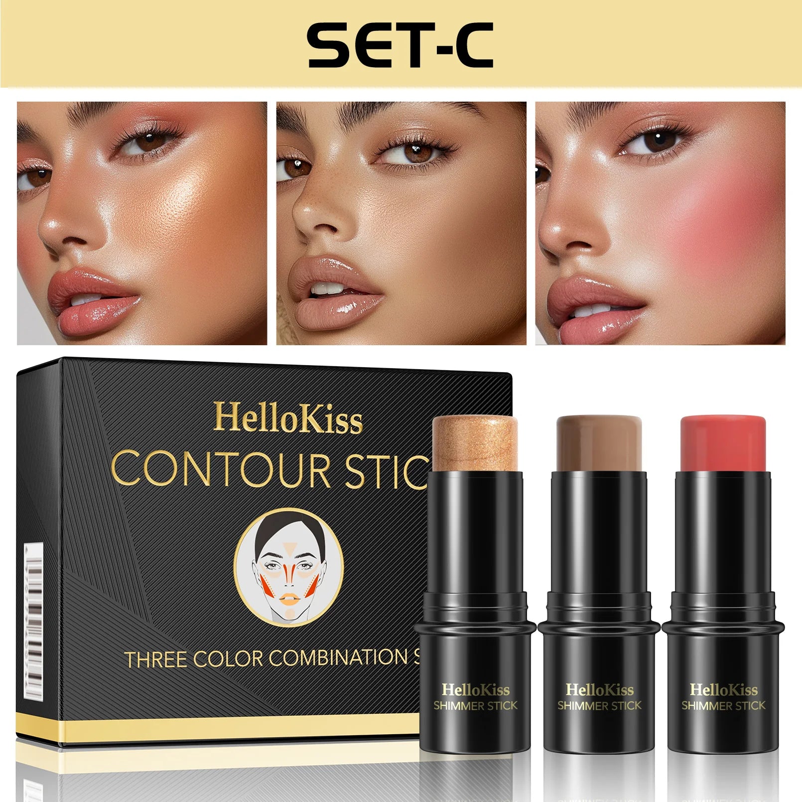 4-in-1 Cream Contour and Highlight Makeup Sticks