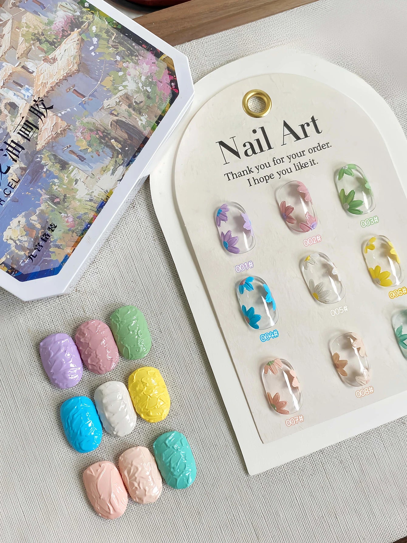 9-Color Macaron Gypsum Semi-Solid Nail Polish Set