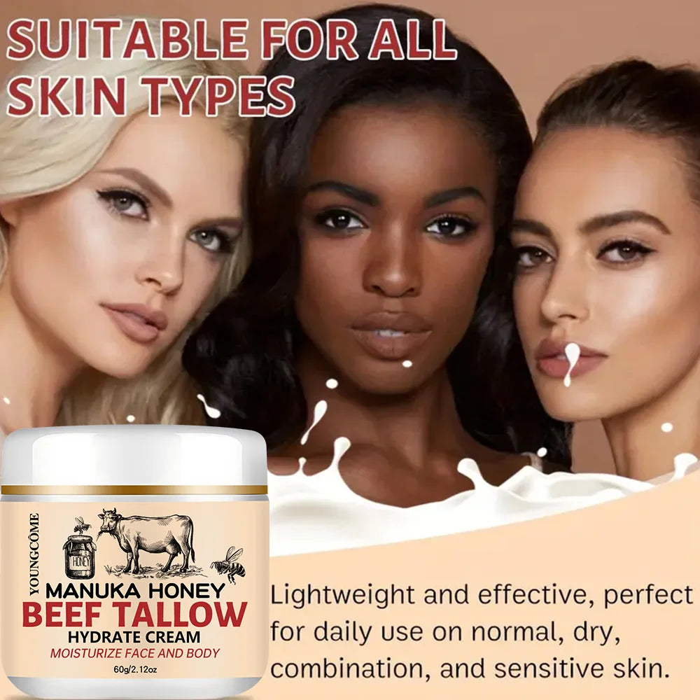 Beef Tallow Honey Balm Hydrating Nourishing Face and Body Cream