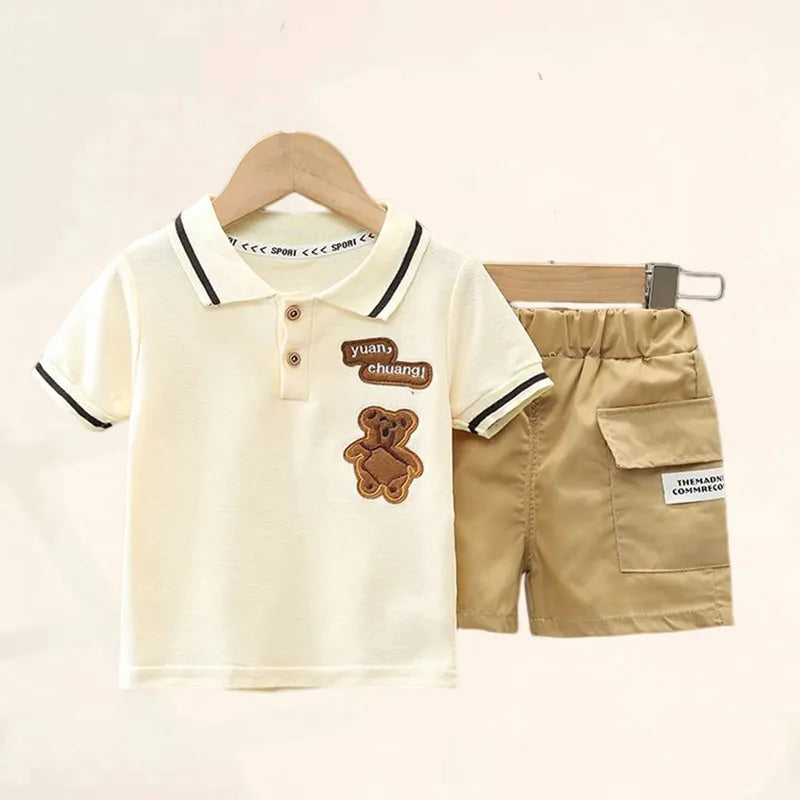 Baby Boy Cartoon T-shirt Shorts Summer Clothing Set