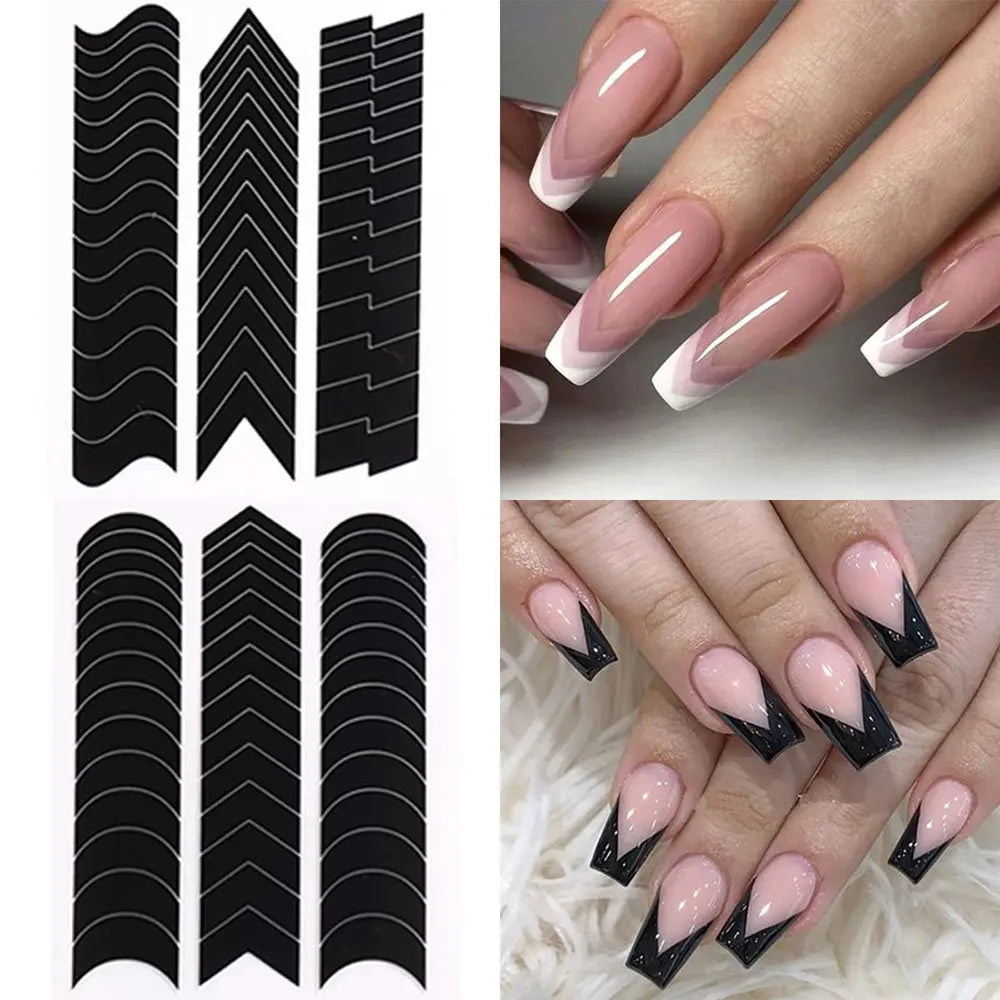 3D Self-Adhesive Airbrush Stencil Nail Stickers