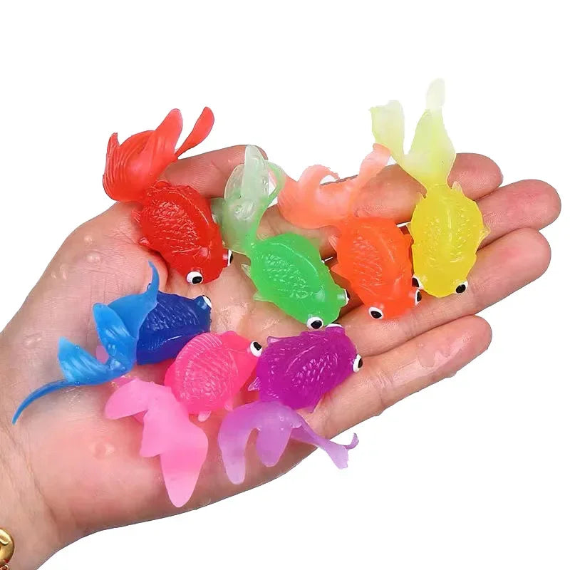 10pcs Kawaii Rubber Goldfish