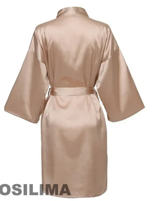 Wedding Team Bride Satin Kimono Robe