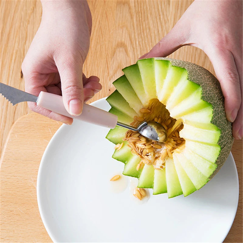 Multi-Function Fruit Carving Knife & Ice Cream Scoop Spoon