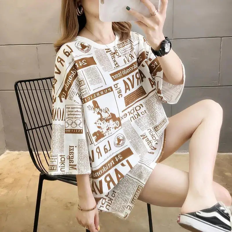 Korean Style Plus Size Loose Short Sleeve T-Shirt