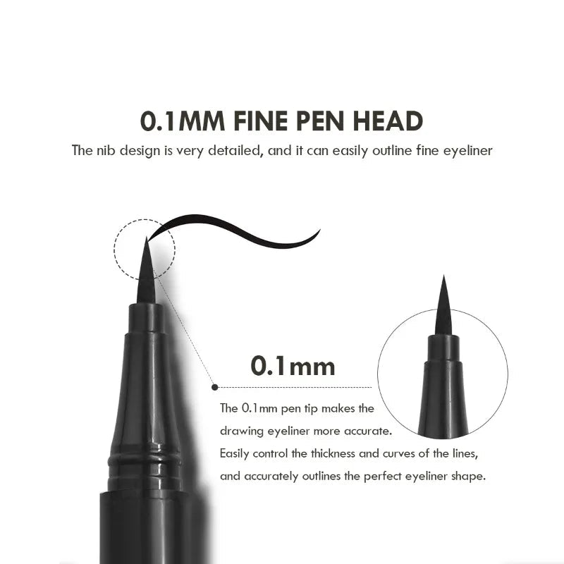 5-Pack Ultra-Fine Waterproof Black Liquid Eyeliner Pens