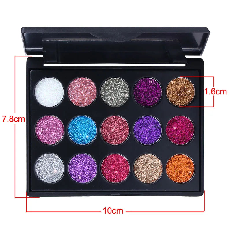 15-Color Diamond Glitter Eyeshadow