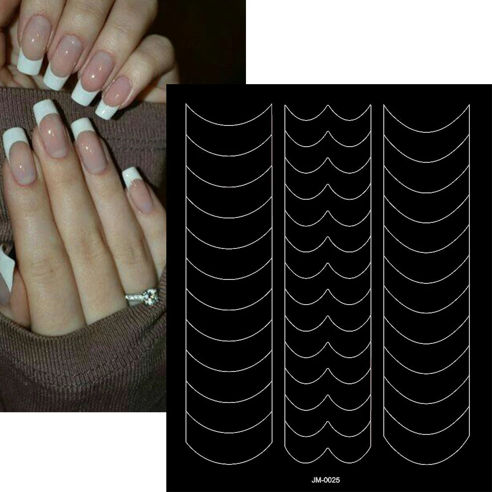 3D Self-Adhesive Airbrush Stencil Nail Stickers