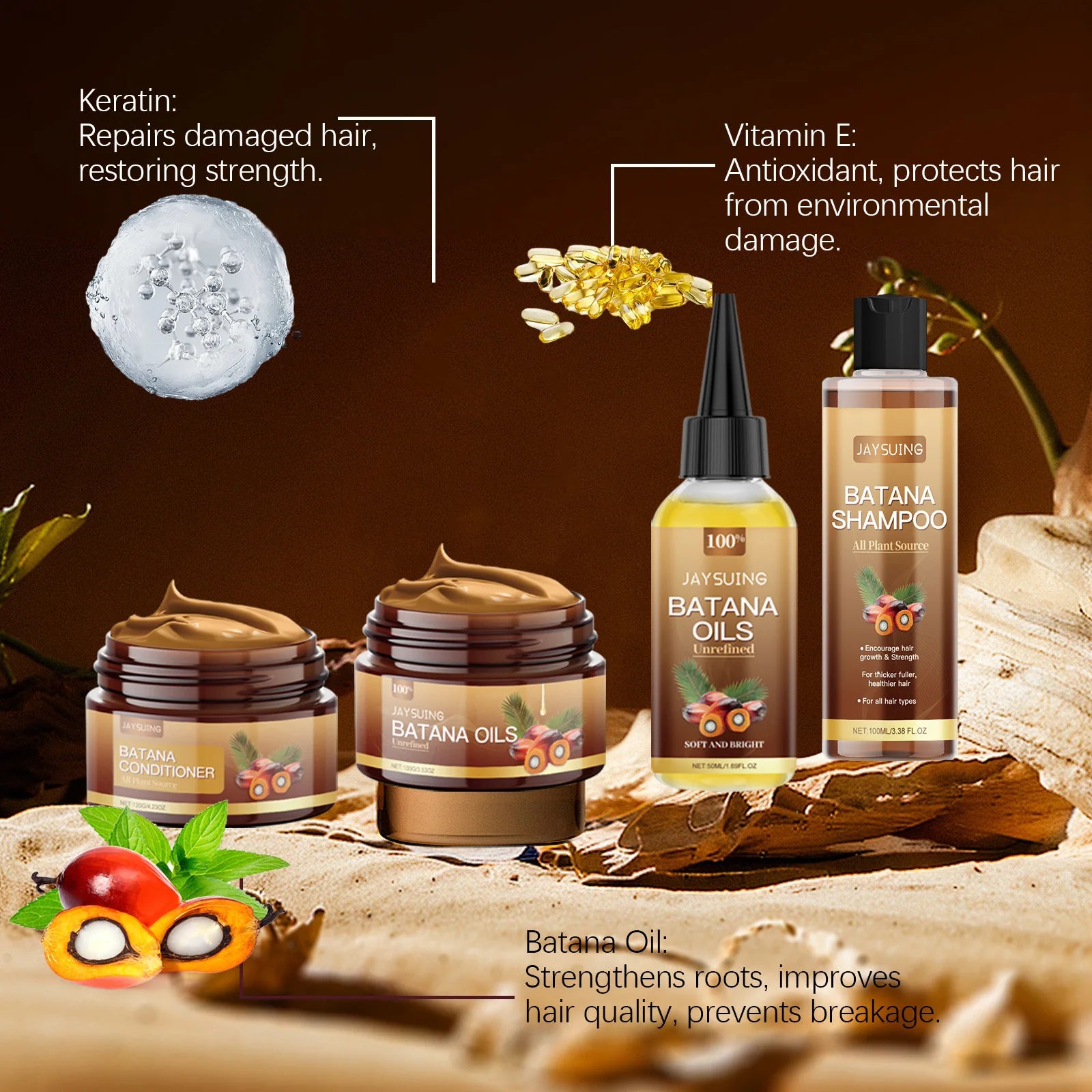 Batana Oil Hair Repair Shampoo Conditioner Set