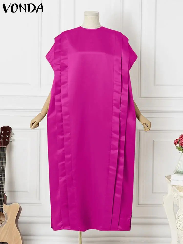 Elegant Oversized Satin Maxi Dress