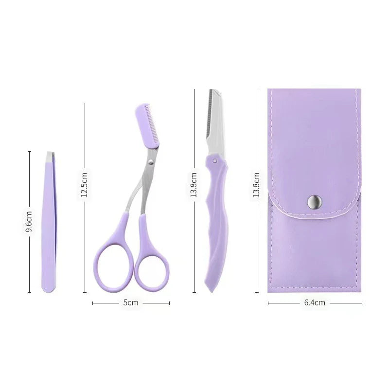 Stainless Steel Folding Eyebrow Trimmer Set