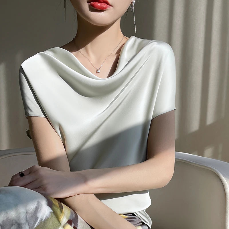 Silk Crew Neck T-shirts