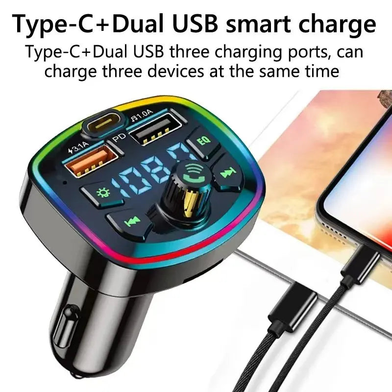 Bluetooth 5.0 FM Transmitter Car Charger
