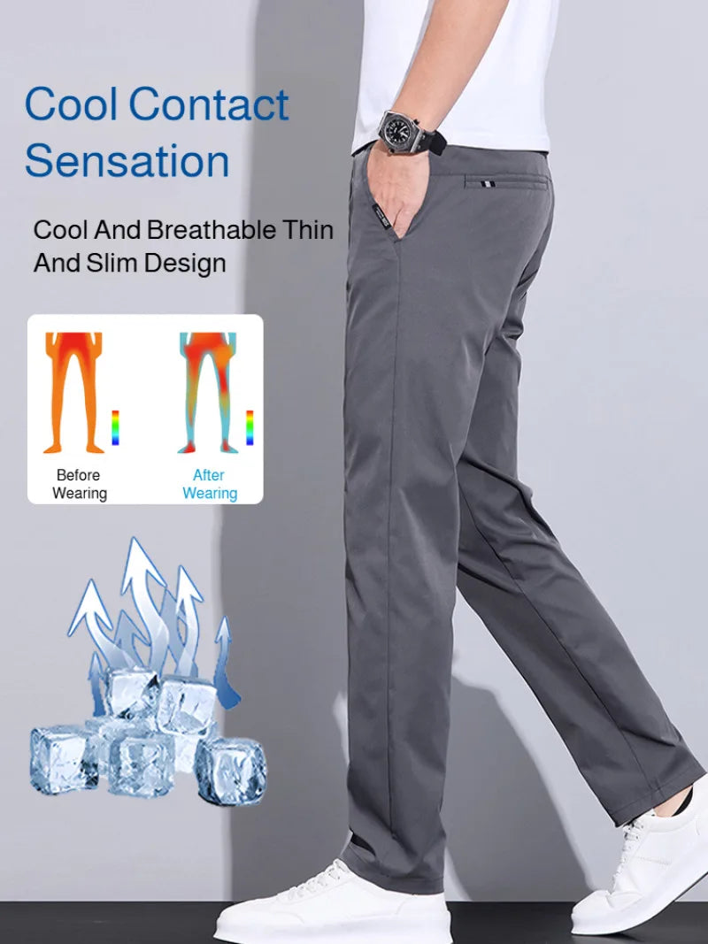 Ice Silk Slim Pants