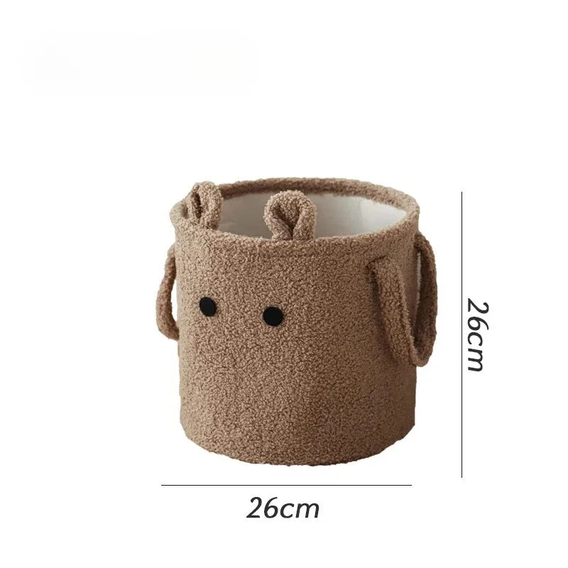Cartoon Lamb Wool Storage Bucket
